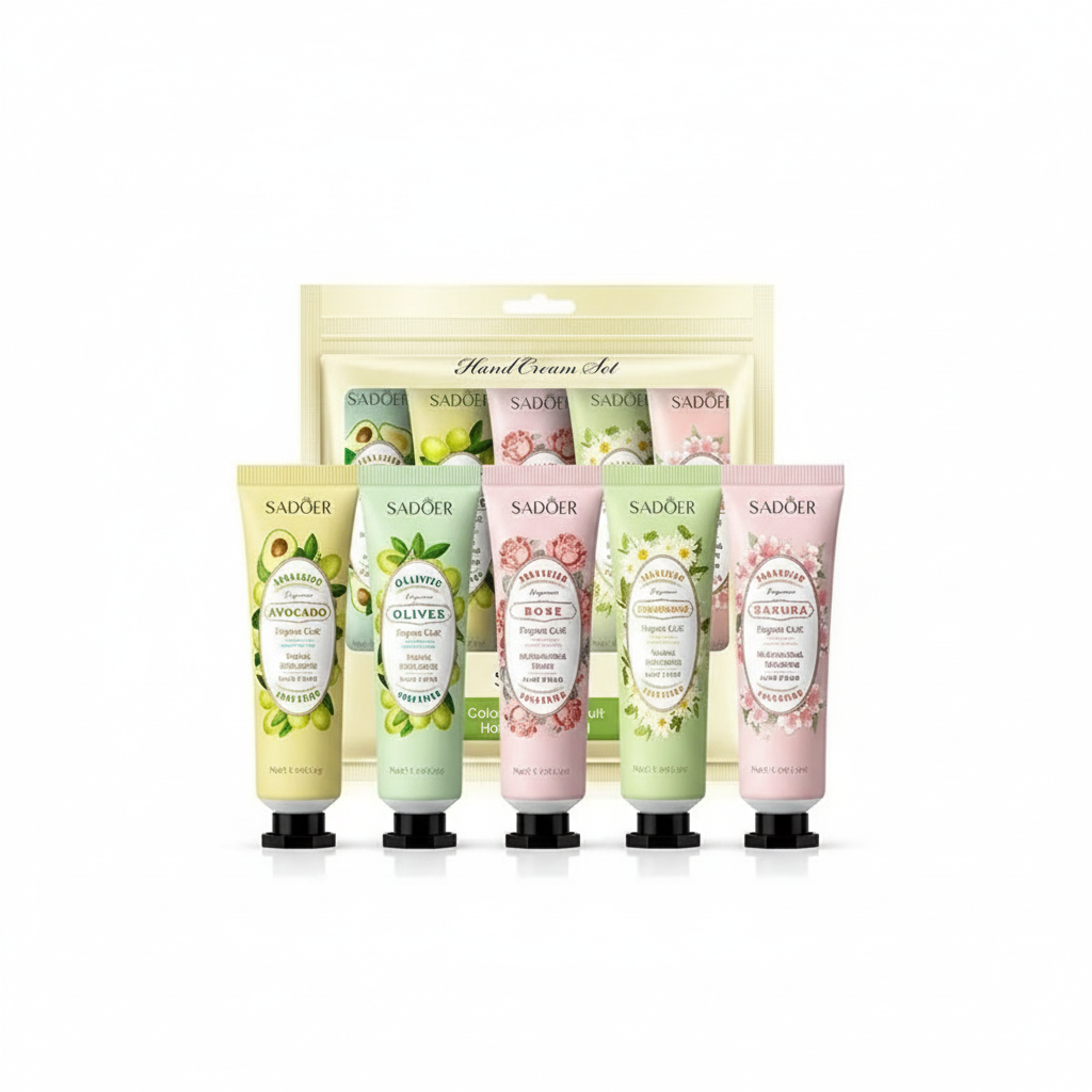 5Pcs/set Fruit Plant Fragrance Hand Cream Sets Moisturizing Repair Anti Dry Hand Lotion Sets Hands Skin Care Products