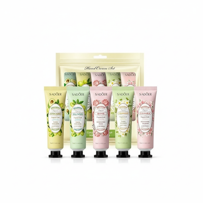 5Pcs/set Fruit Plant Fragrance Hand Cream Sets Moisturizing Repair Anti Dry Hand Lotion Sets Hands Skin Care Products